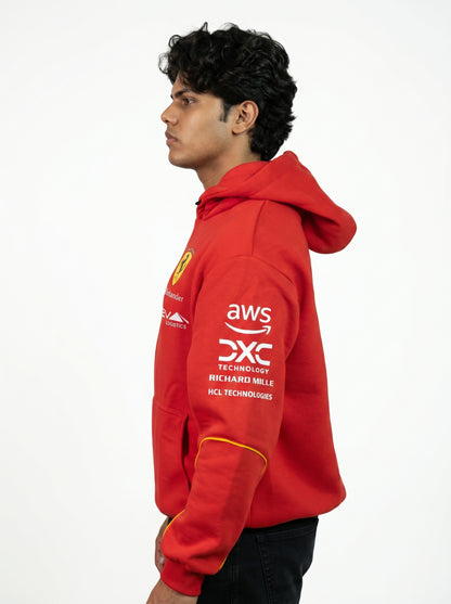 Red  Sweatshirt Hoodie -Premium Motorsport-Inspired Cotton Fleece