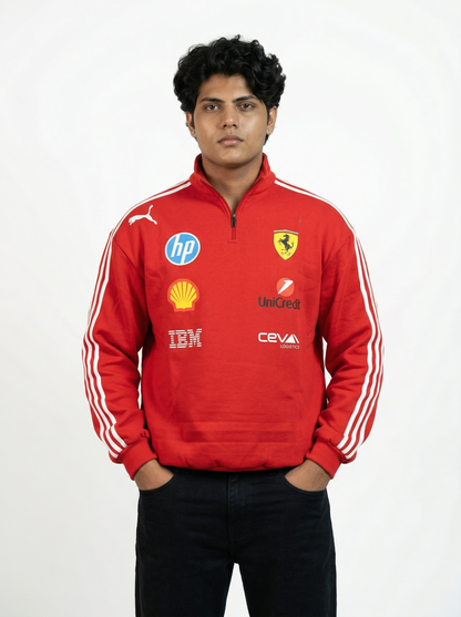 Red  Sweatshirt -Premium Motorsport-Inspired Cotton Fleece