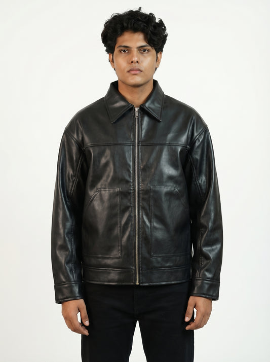 Premium Black Unisex Leather Jacket