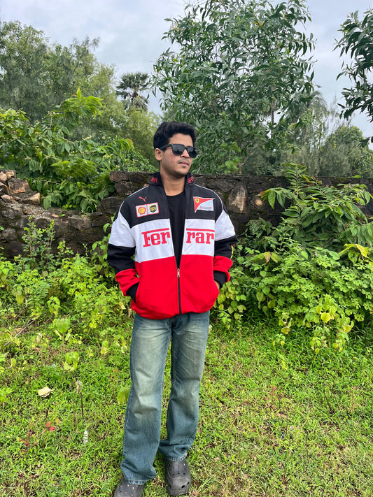 F1 Trio Ferrari Jacket – F1-Inspired Streetwear by Stylestitch