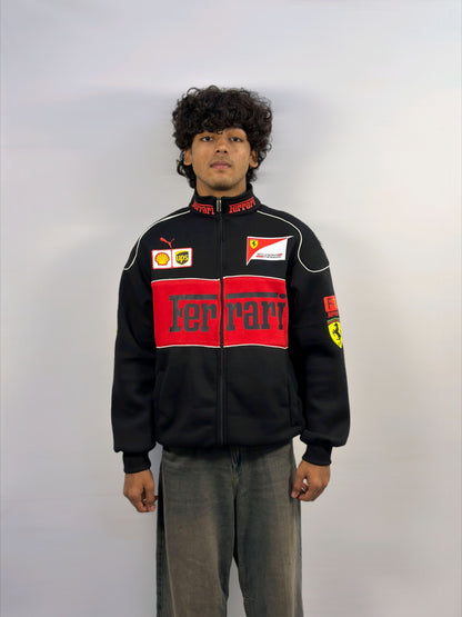 F1 BLACK FERRARI UNISEX RACING JACKET BY STYLESTITCH I DTF