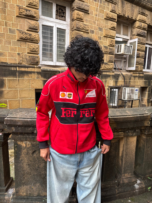 F1 RED FERRARI UNISEX RACING JACKET BY STYLESTITCH