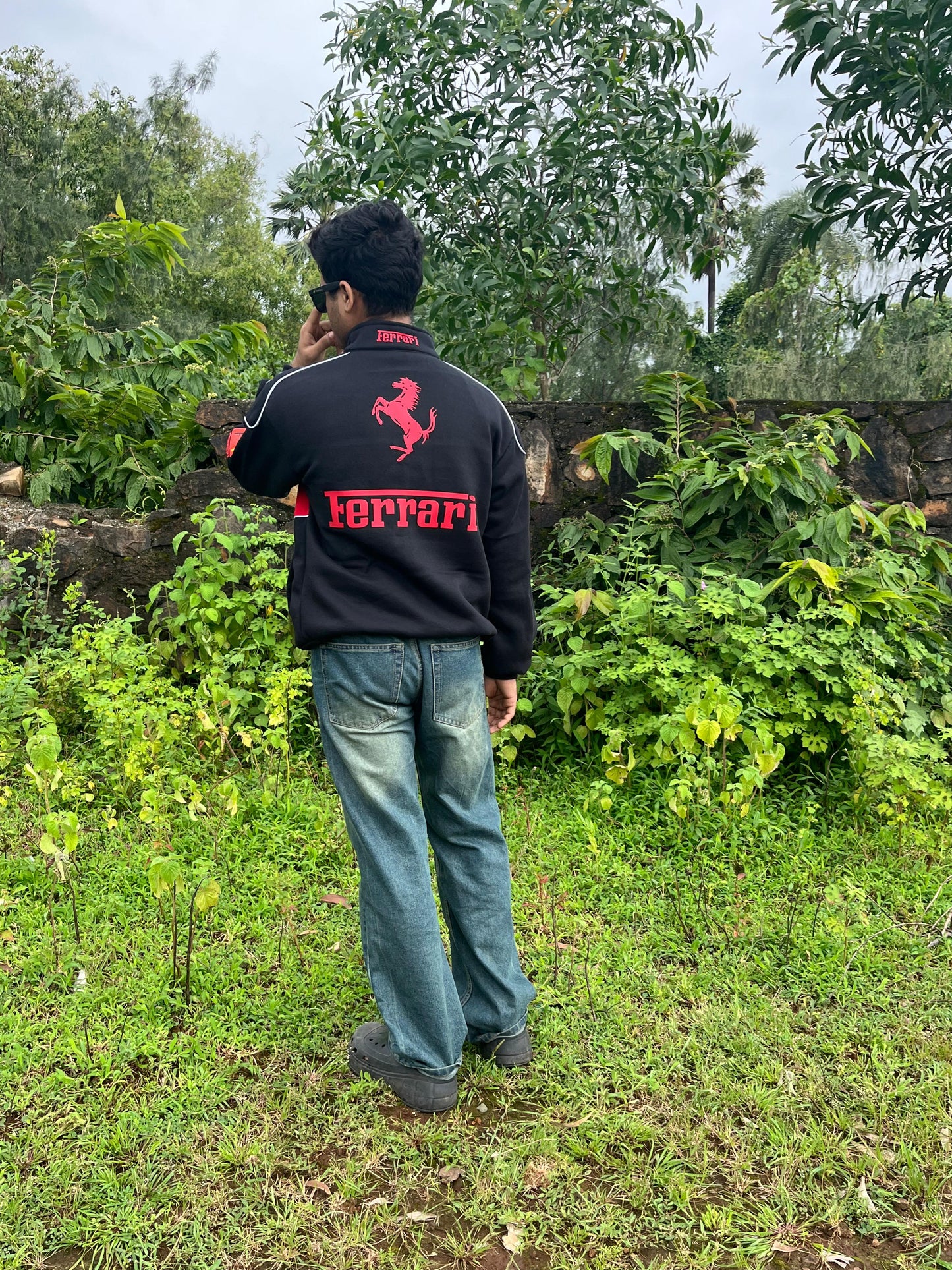 F1 Black Ferrari Jacket – F1-Inspired Streetwear by Stylestitch
