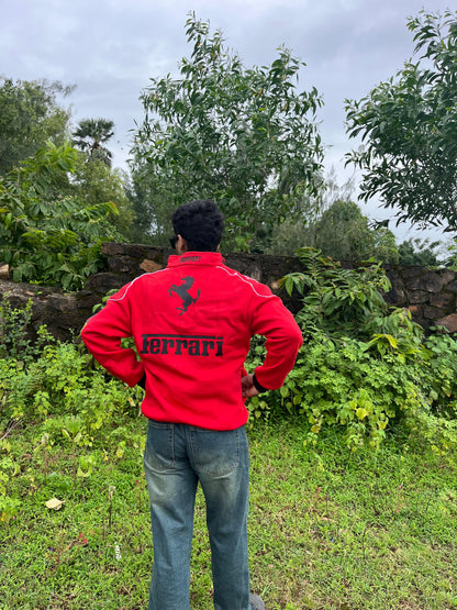 F1 Red Ferrari Jacket – F1-Inspired Streetwear by Stylestitch