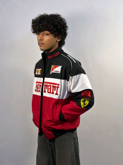 Trio Ferrari Embroidered Jacket For Unisex Iconic Streetwear by Stylestitch