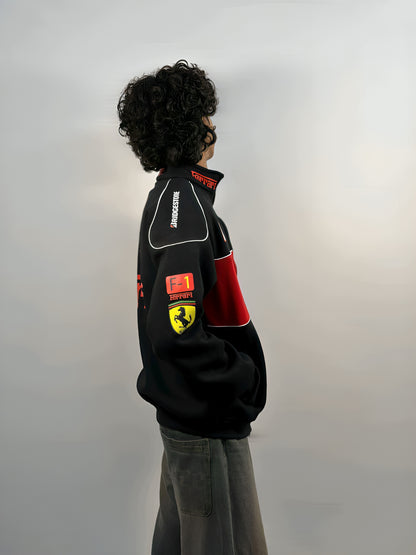 F1 BLACK FERRARI UNISEX RACING JACKET BY STYLESTITCH I DTF