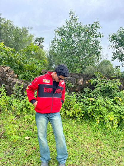 F1 Red Ferrari Jacket – F1-Inspired Streetwear by Stylestitch