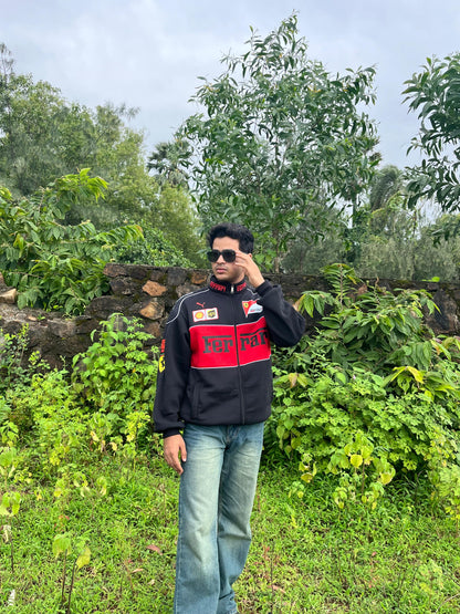 F1 Black Ferrari Jacket – F1-Inspired Streetwear by Stylestitch