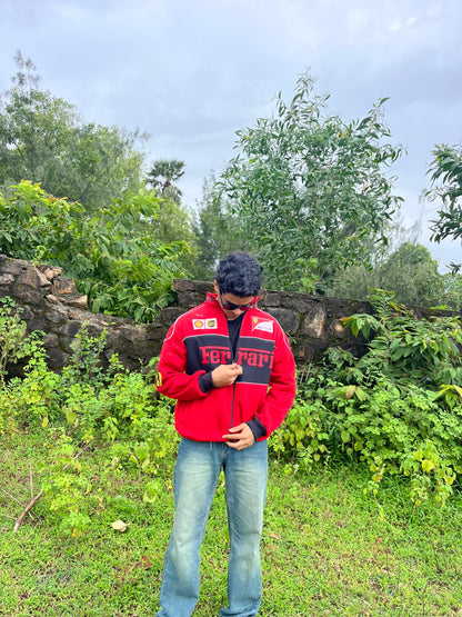 F1 Red Ferrari Jacket – F1-Inspired Streetwear by Stylestitch