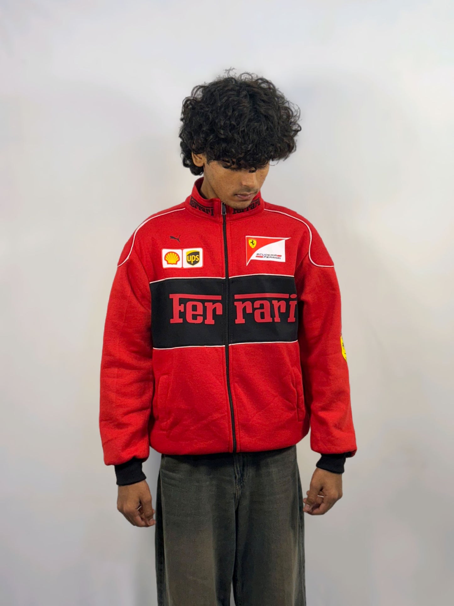 F1 RED FERRARI UNISEX RACING JACKET BY STYLESTITCH I DTF