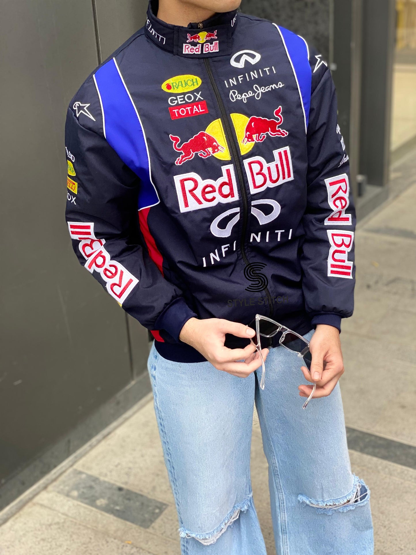 Racing Red Bull Puffer Embroidery Unisex Jacket l stylestitch