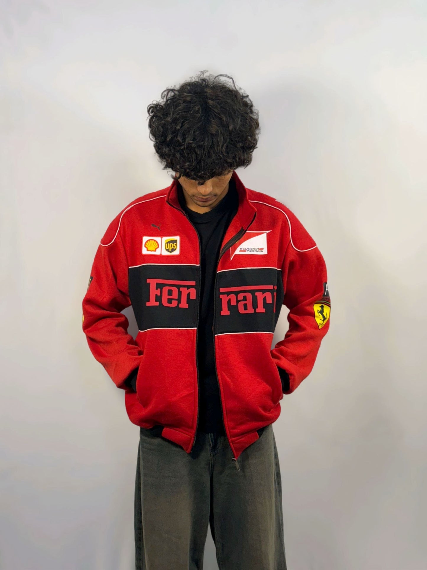 F1 RED FERRARI UNISEX RACING JACKET BY STYLESTITCH I DTF