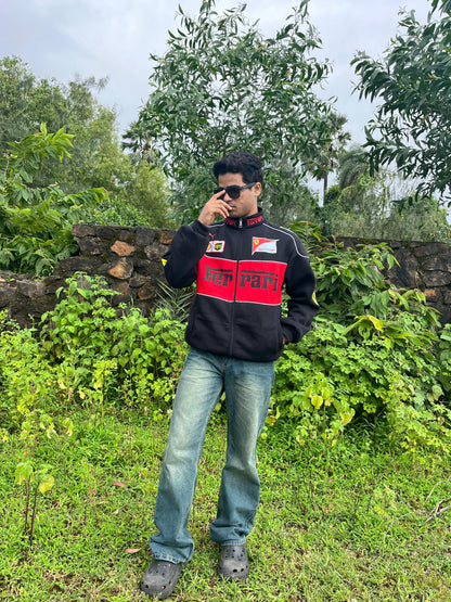 F1 Black Ferrari Jacket – F1-Inspired Streetwear by Stylestitch