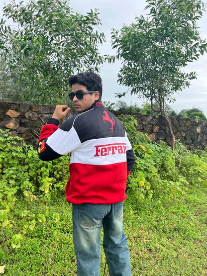F1 Trio Ferrari Jacket – F1-Inspired Streetwear by Stylestitch