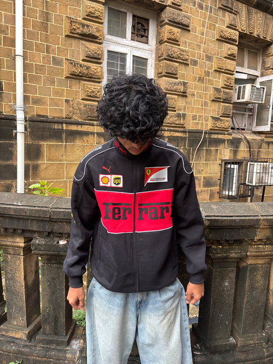 F1 BLACK FERRARI UNISEX RACING JACKET BY STYLESTITCH