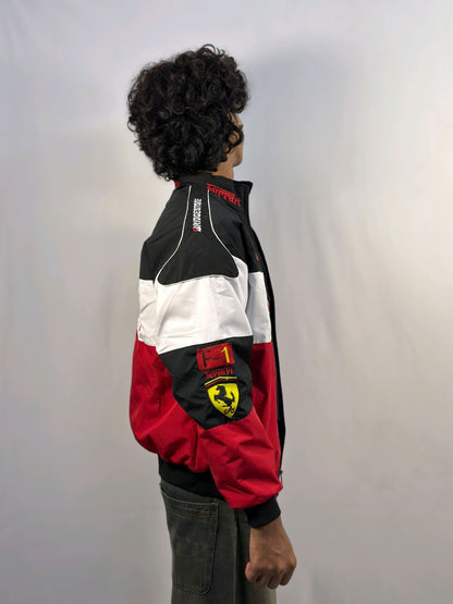 Trio Ferrari Embroidered Jacket For Unisex Iconic Streetwear by Stylestitch