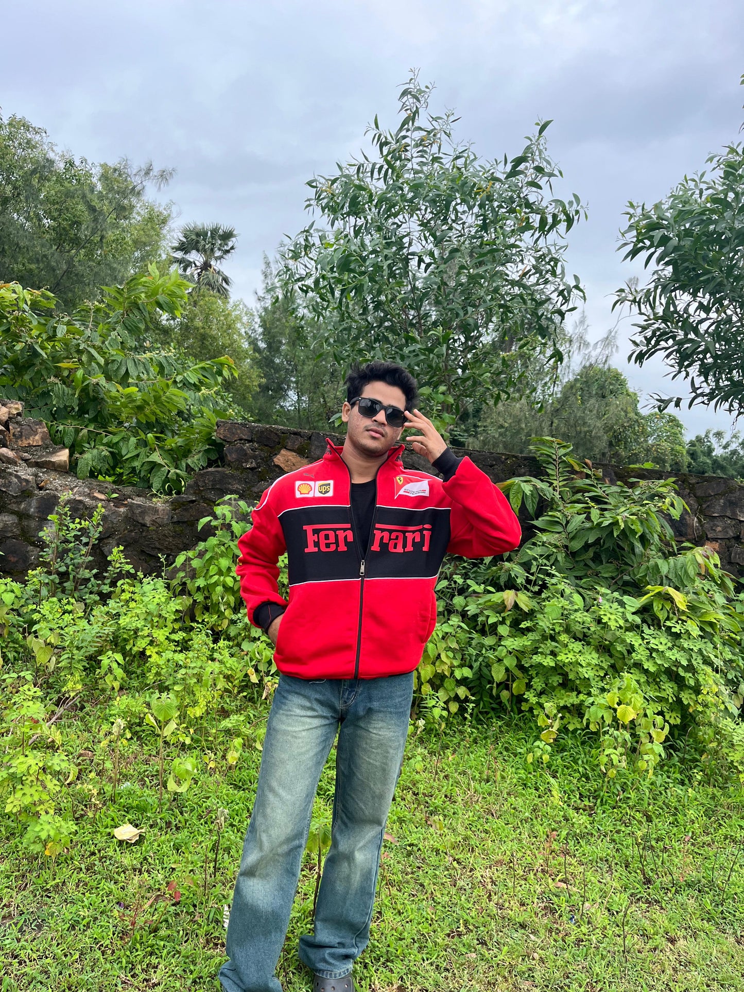 F1 Red Ferrari Jacket – F1-Inspired Streetwear by Stylestitch