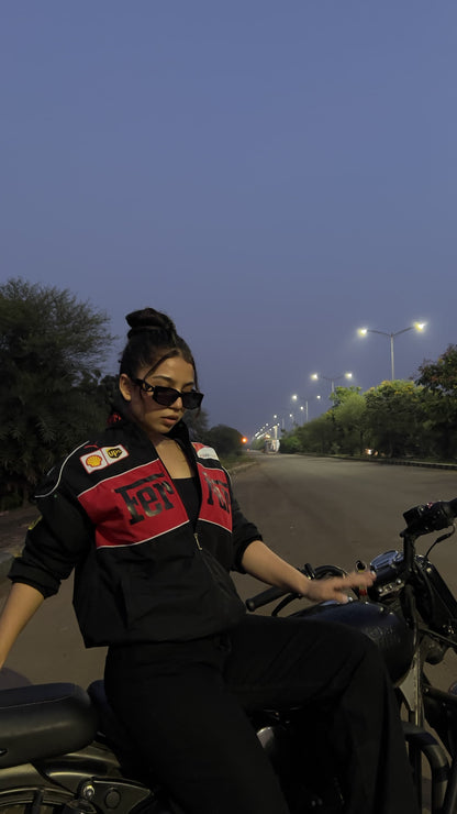 F1 BLACK TURBO FERRARI UNISEX RACING JACKET BY STYLESTITCH
