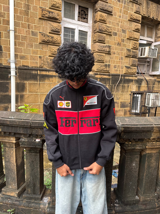 F1 BLACK FERRARI UNISEX RACING JACKET BY STYLESTITCH