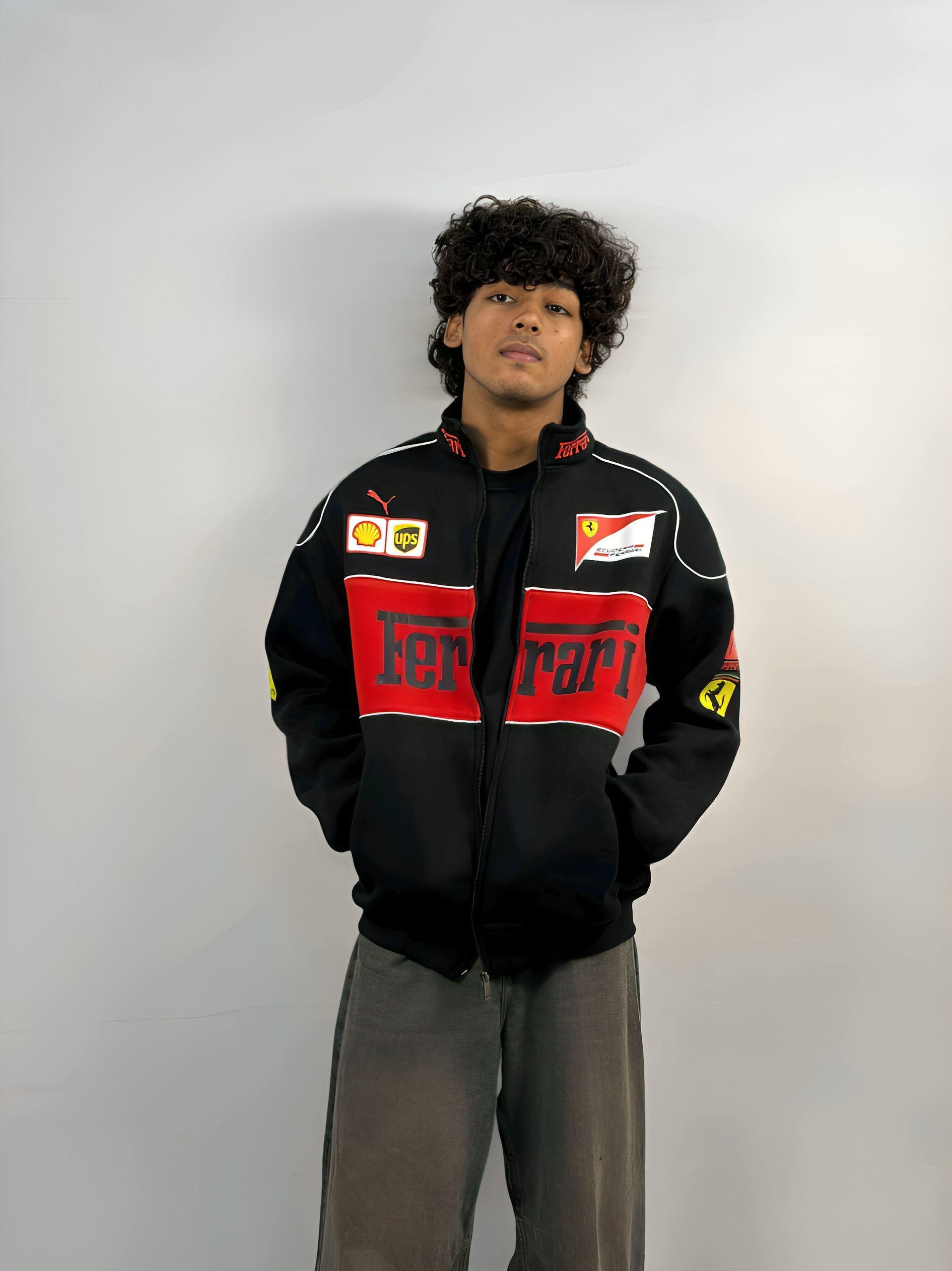 F1 BLACK FERRARI UNISEX RACING JACKET BY STYLESTITCH I DTF – Style