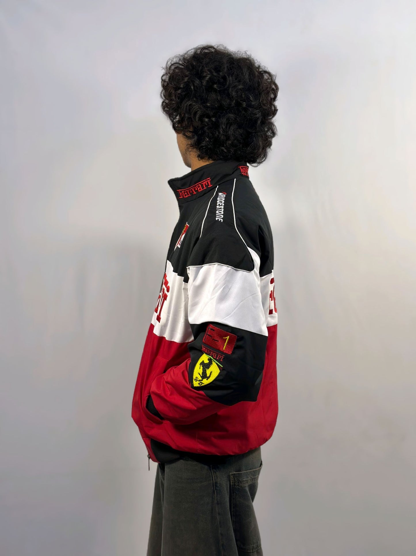 Trio Ferrari Embroidered Jacket For Unisex Iconic Streetwear by Stylestitch