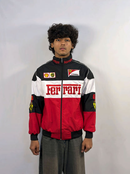 Trio Ferrari Embroidered Jacket For Unisex Iconic Streetwear by Stylestitch