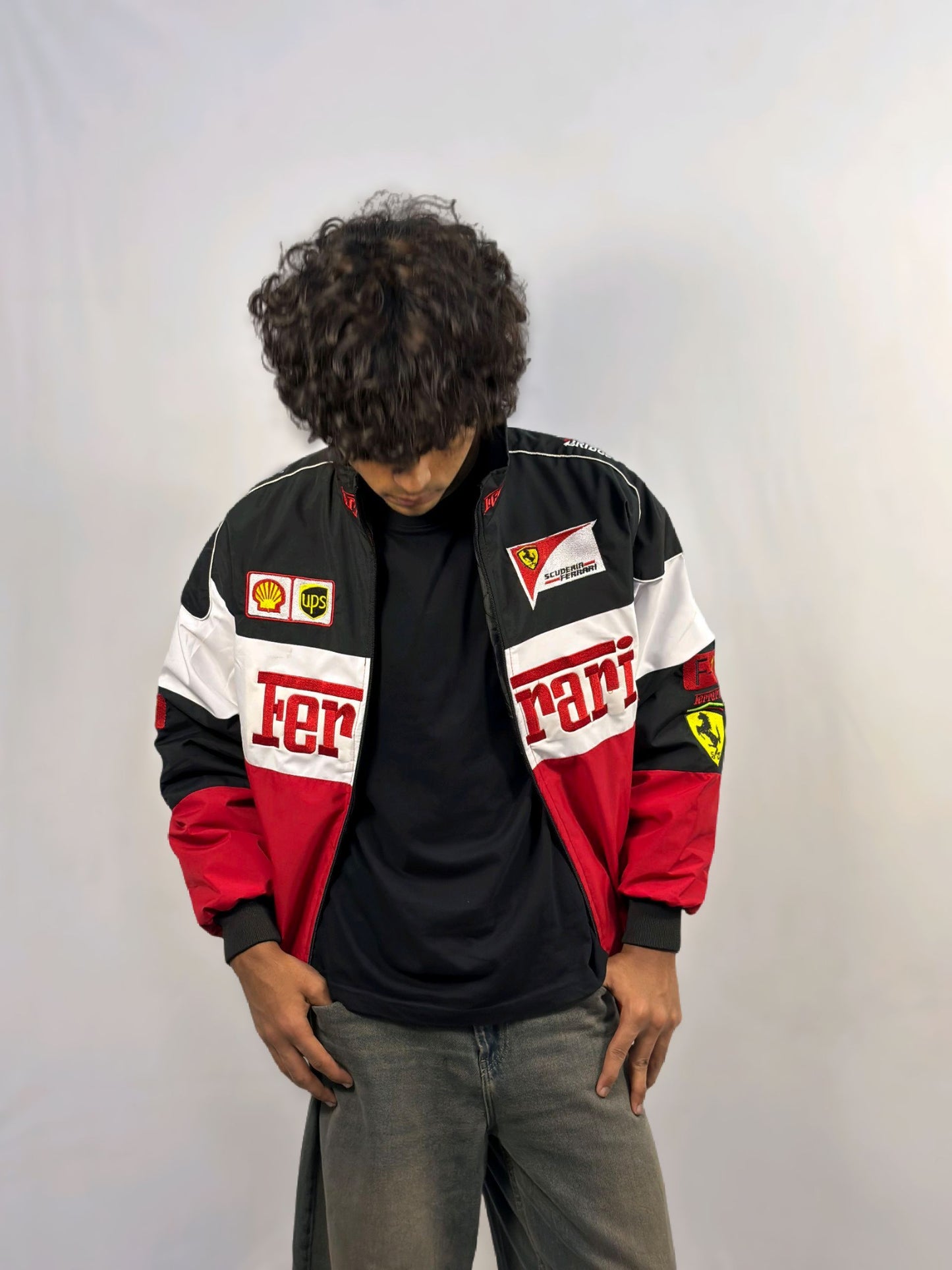 Trio Ferrari Embroidered Jacket For Unisex Iconic Streetwear by Stylestitch